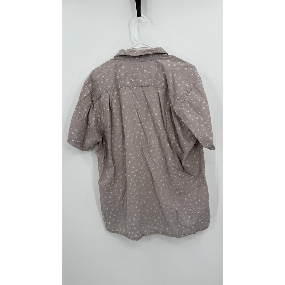 Patagonia Mens Large Grey Floral Organic Cotton Hemp Short Sleeve Button Down - Picture 2 of 3